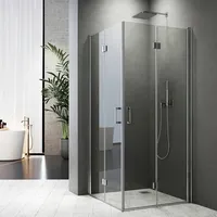 Duschkabine Eckeinstieg 120x90cm Duschabtrennung Falttür Dusche Duschwand Eckdusche 6mm esg Glas mit Nano 195cm