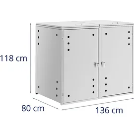 Uniprodo Mülltonnenbox - 2 x 240 l - Luftlöcher