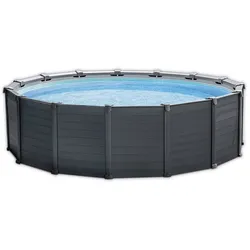 Intex Frame Pool Set - Graphit Gray Panel 478x124cm inkl. Pumpe, Leiter und Planen