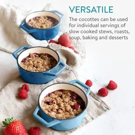 Navaris Mini Cocotte Set Topf-Set 4-tlg. 4 x Gusseisen Mini Topf