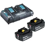 Makita Power Source Kit 18 V Li-Ion 2 x 4,0 Ah + DC18RD Doppel Schnellladegerät
