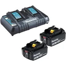 Makita Power Source Kit 18 V Li-Ion 2 x 4,0 Ah + DC18RD Doppel Schnellladegerät