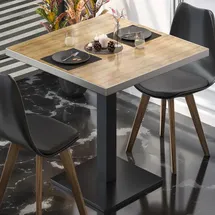 GGM Möbel Bistrotisch 80 x 80 x 75 cm Eiche/Schwarz