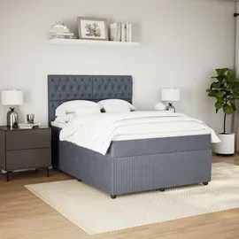 vidaXL Boxspringbett 140 x 200 cm Dunkelgrau
