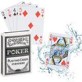 Relaxdays Pokerkarten Plastik, wasserfestes Kartenspiel, reiß- & knickfest, 54 Karten, Texas Hold'em, Profi Pokerset