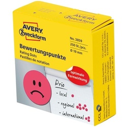 Avery Zweckform Bewertungspunkte »Gesicht« 19 mm rot im Spender rot