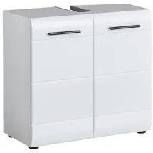 trendteam Waschbeckenunterschrank Skin 60 x 56 x 31 cm Weiß Hochglanz
