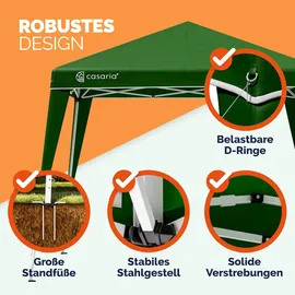 CASARIA Faltpavillon 3 x 3 m inkl. Seitenteile grün