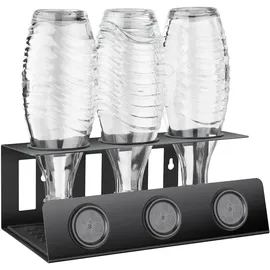 Tectake Soda-Flaschenhalter für 3 Flaschen schwarz