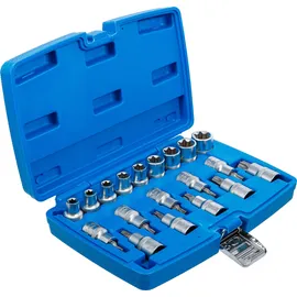 BGS Bit-Einsatz-/Steckschlüssel-Einsatz-Satz 19-tlg. 12,5 mm (1/2") E-Profil / T-Profil