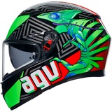 AGV K3 Kamaleon, Integralhelm - Schwarz/Rot/Hellgrün - L