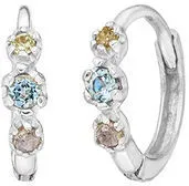LEAF - CREOLE THREE GEMS - blauer topas - silber