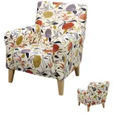 Jibenhome Sesselhusse Blumen Sofahusse,Stretch Einzelsofa Möbelschutz mit Armlehnen, Bunt Floraler Sesselbezug Stuhlschutz, Mikrofaser Stuhlbezüge