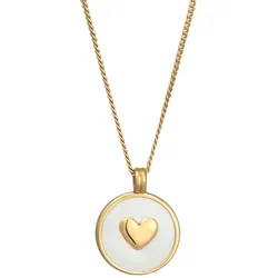 Elli Herz Emaille Coin Anhänger 925 Silber 45 Damen 