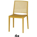 Siena Garden Stapelstuhl-Set Square 4-teilig Mustard