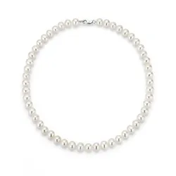 Perlenkette »Schmuck Geschenk Halsschmuck Halskette Perle«, mit Süßwasserzuchtperle, 43687622-60 silberfarben-weiß