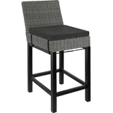 Tectake Rattan Barstuhl 45 x 62,5 x 99 cm grau