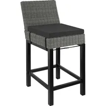 Tectake Rattan Barstuhl 45 x 62,5 x 99 cm grau