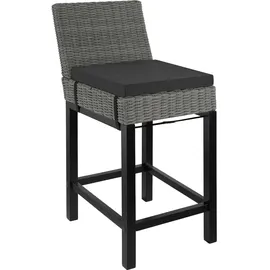 Tectake Rattan Barstuhl 45 x 62,5 x 99 cm grau