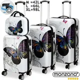 monzana Butterfly Koffer-Set 4-tlg. weiß/mehrfarbig