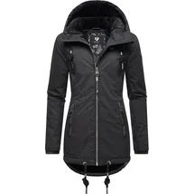 Ragwear Damen, warme Winterjacke kurz wasserdicht mit Kapuze Zuzka Winter Black22 Gr. XS - XS