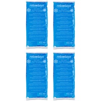 Relaxdays Kühlpads, 4er Set, Kalt-Warm-Kompressen, 12 x 29 cm, Erste Hilfe, wiederverwendbare Gelkühlkompressen, blau
