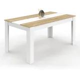 IDMarket - Esstisch, rechteckig, Georgia, für 8 Personen, Weiß und Buchenoptik, 160 x 90 cm