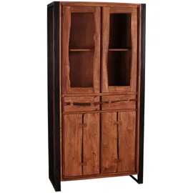 SIT Möbel Vitrine Live Edge 90 x 40 x 180 cm Beige