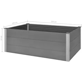 vidaXL Garten-Hochbeet WPC 150 x 100 x 54 cm Grau