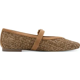 Marco Tozzi Damen Ballerinas weiches Feel Me Fußbett weiches Innenfutter Vegan Strap, braun (NUT Comb), 41 EU