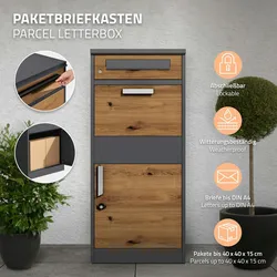 ML-Design Paketbriefkasten Paketkasten Briefkasten Paketbox Postbox Päckchen 50x37x112 cm