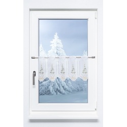 Scheibengardine Plauener Spitze - Weihnachtsbaum "(BxH) 16,5cm * 30cm" tannengrün/Grün