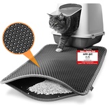 Heimwert Katzenklo Matte Katzenstreu Katzenmatte - Nur für die beste Fellnase - Wasserdichter Premium Vorleger für die Katzentoilette I Katzen Katzenstreu Teppich Katze Klo cat litter mat (76 * 61cm)