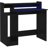 vidaXL Schreibtisch mit Leds Schwarz 97x45x90 cm Holzwerkstoff vidaXL