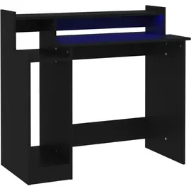 vidaXL Schreibtisch mit Leds Schwarz 97x45x90 cm Holzwerkstoff vidaXL