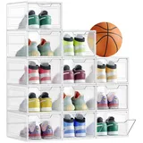 SONGMICS Schuhbox Schuh-Organizer (12 St), aus Kunststoff, stapelbar weiß