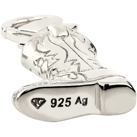 KUZZOI Charm Medaillon Western Cowboy Stiefel Silber