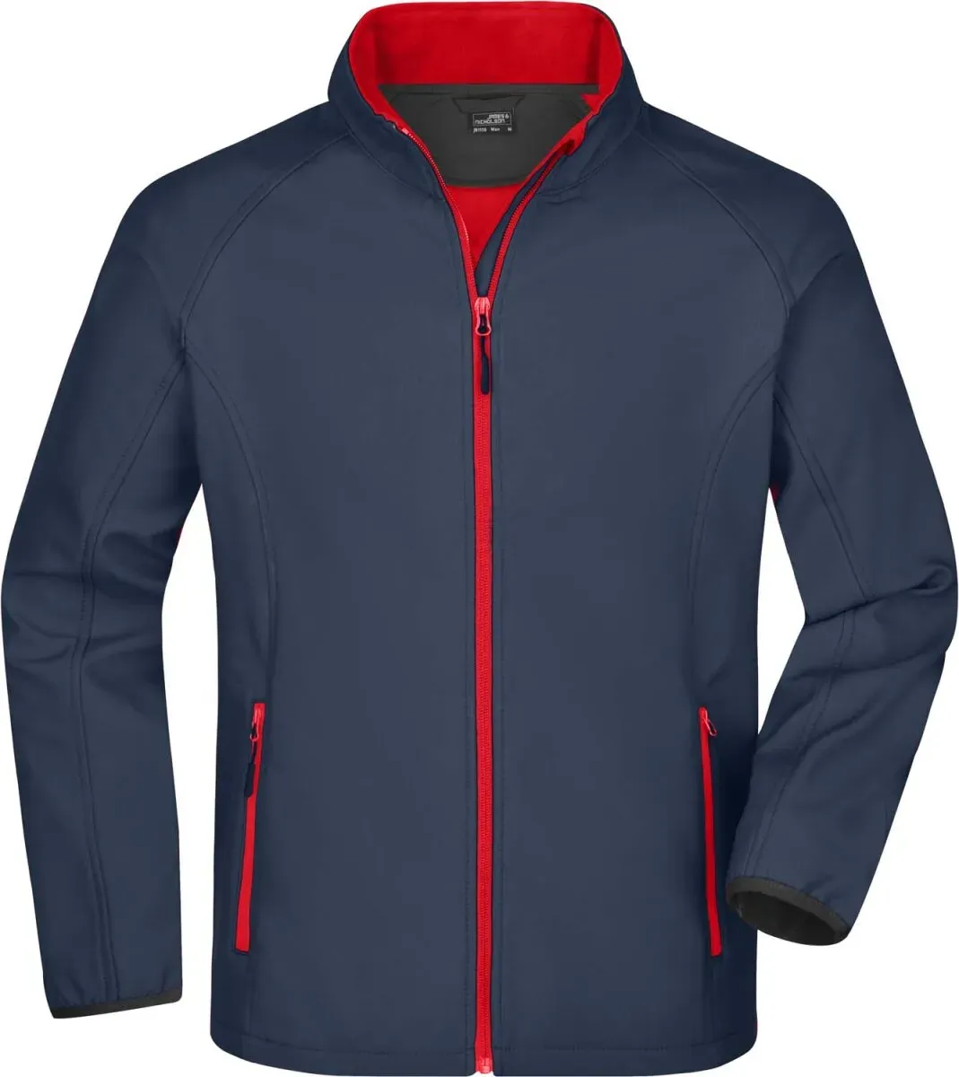 James & Nicholson Herren 2-Lagen Promo Softshell Jacke Softshell-Jacke JN1130 iron grey/red L