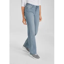 Gerade Jeans, weite Beinform, Used-Look-Waschung, hohe Taille, Gr. 40 - N-Gr, bleached, , 95434162-40 N-Gr