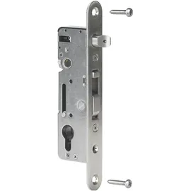 Locinox Rohrrahmenschloss H-Metall Einsteckschloss DM 35, PZ 92, Stulp rund, Edelstahl