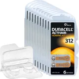 60x Duracell Activair Hörgerätebatterien PR41 Braun 312 + Box für 2 Zellen