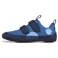 Affenzahn Barfußschuh Baumwolle Lucky Klettverschluss Vegan rutschfest Flexibel Reflektierend für den Sommer in Größe 21-32 Bär - Blau - 29 EU