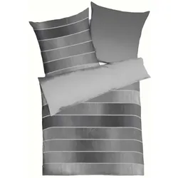 kaeppel Bettwäsche Timeless 155 x 220 cm Satin Grau Zinn