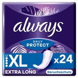 Always Daily Protect Slipeinlagen Damen, Extra Long (24 Binden) Geruchsschutz, atmungsaktiv, flexibel