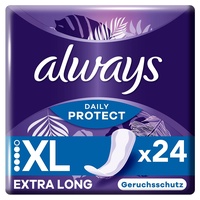 Always Dailies Protect Slipeinlagen Damen, Extra Long (24 Binden) Geruchsschutz, atmungsaktiv, flexibel
