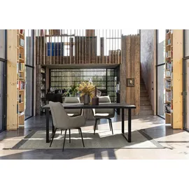 BIZZOTTO Esstisch Hastings aus Mangoholz, modern, schwarz, 200x100 cm, geeignet für 6–8 Personen