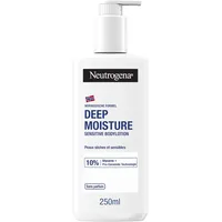 Neutrogena Norwegische Formel Deep Moisture Sensitive Bodylotion (250 ml) für trockene, empfindliche Haut, pflegende Körperlotion mit 10% Glycerin + Pro-Ceramide Technologie