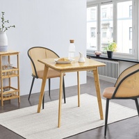 en.casa Esstisch Esszimmertisch Küchentisch Speisetisch Tisch Bambus 75x70x70cm
