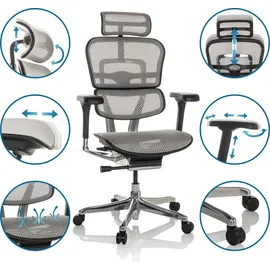 HJH Office Ergohuman GEN2 Netzstoff Hellgrau