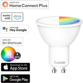 Hama LED Lampe Reflektor GU10 5,5W, RGBW, dimmbar, Refl., für Sprach-/App-Steuerung (00176598)